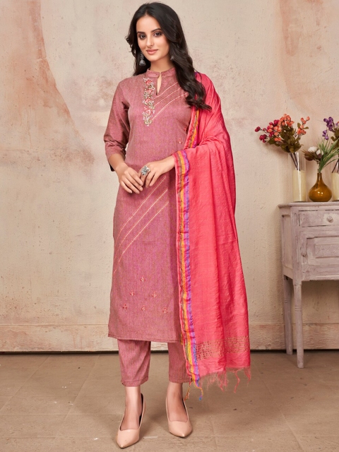 SHOPGARB Women Pink Floral Embroidered Thread Work Kurta with Pyjamas & With Dupatta
SHOPGARB Women Pink Floral Embroidered Thread Work Kurta with Pyjamas & With Dupatta