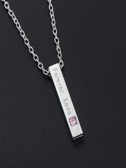 UNIVERSITY TRENDZ Set of 2 Silver-Plated & Toned Pink & Blue CZ Studded Typography Detail Pendants with Chains
UNIVERSITY TRENDZ Set of 2 Silver-Plated & Toned Pink & Blue CZ Studded Typography Detail Pendants with Chains