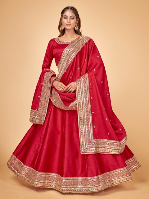 Cloth's Villa Red & Gold-Toned Semi-Stitched Lehenga & Unstitched Blouse With Dupatta
Cloth's Villa Red & Gold-Toned Semi-Stitched Lehenga & Unstitched Blouse With Dupatta