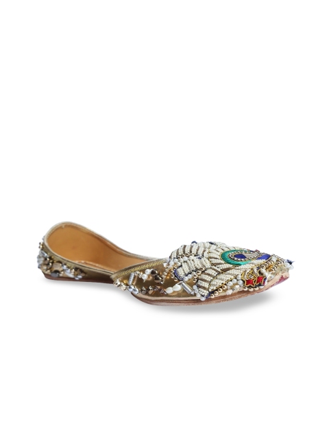 5 ELEMENTS Women Gold Embellished Mojaris