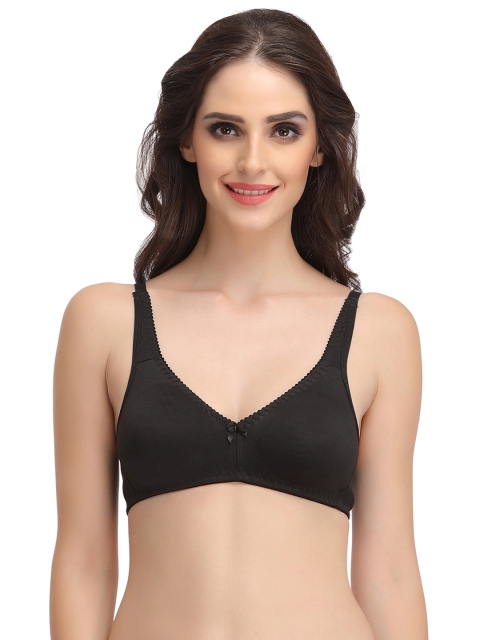 Clovia Non-Padded Non-Wired Plus Size Bra, Black