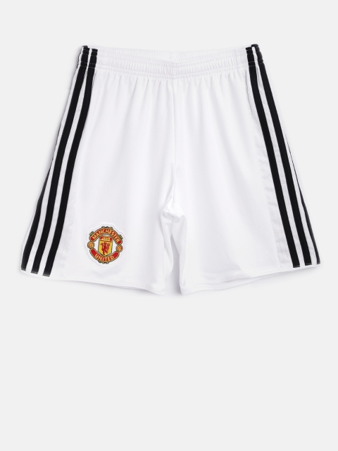 ADIDAS Boys White Manchester United Regular Fit Sports Shorts