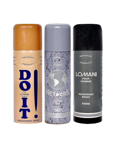 Lomani Men Deo Combo Set of 5 - Cigar + Network + Pour Homme Deodorant 200ml, Brown
Lomani Men Deo Combo Set of 5 - Cigar + Network + Pour Homme Deodorant 200ml, Brown