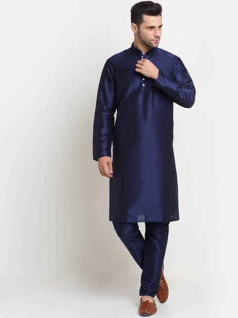KRAFT INDIA Men Navy Blue Paisley Kurta With Churidar & With Jacquard Purple Nehru Jacket
KRAFT INDIA Men Navy Blue Paisley Kurta With Churidar & With Jacquard Purple Nehru Jacket