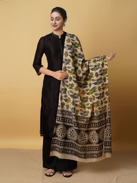 Unnati Silks Cream-Coloured & Green Ethnic Motifs Printed Pure Cotton Kalamkari Dupatta
Unnati Silks Cream-Coloured & Green Ethnic Motifs Printed Pure Cotton Kalamkari Dupatta