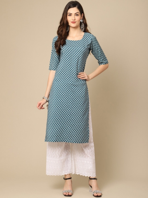 Ethnic basket Women Multicoloured Geometric Printed Thread Work Block Print Crepe Kurta, Multi
Ethnic basket Women Multicoloured Geometric Printed Thread Work Block Print Crepe Kurta, Multi
