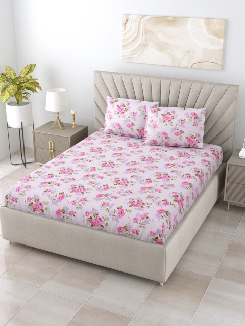 BOMBAY DYEING Peach-Coloured & Purple Floral 120 TC Queen Bedsheet with 2 Pillow Covers
BOMBAY DYEING Peach-Coloured & Purple Floral 120 TC Queen Bedsheet with 2 Pillow Covers