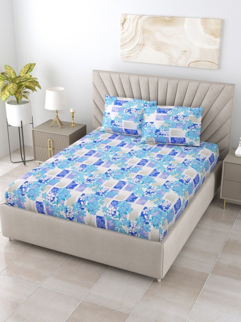 BOMBAY DYEING Blue & Off White Floral 120 TC Double Queen Bedsheet with 2 Pillow Covers
BOMBAY DYEING Blue & Off White Floral 120 TC Double Queen Bedsheet with 2 Pillow Covers
