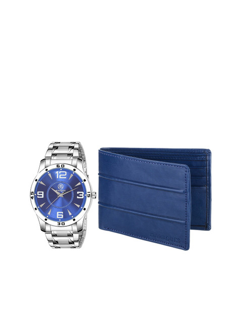 MarkQues Men Watch And Leather Wallet Combo Gift Set, Blue 
MarkQues Men Watch And Leather Wallet Combo Gift Set, Blue