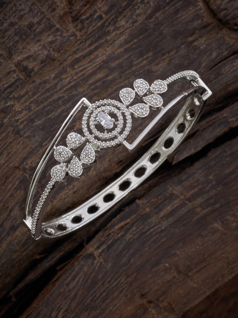 Kushal's Fashion Jewellery Women Silver-Toned & White Cubic Zirconia Rhodium-Plated Bangle-Style Bracelet
Kushal's Fashion Jewellery Women Silver-Toned & White Cubic Zirconia Rhodium-Plated Bangle-Style Bracelet