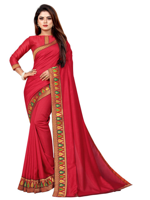 Queenswear Creation Red & Green Embroidered Pure Silk Saree
Queenswear Creation Red & Green Embroidered Pure Silk Saree