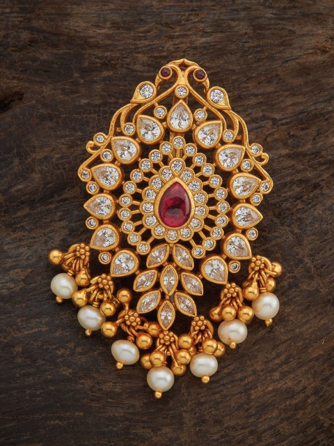 Kushal's Fashion Jewellery 92.5 Pure Silver Gold-Toned Red Stone-Studded & White Pearl-Beaded Pendant
Kushal's Fashion Jewellery 92.5 Pure Silver Gold-Toned Red Stone-Studded & White Pearl-Beaded Pendant
