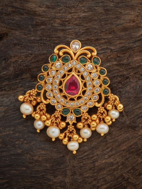 Kushal's Fashion Jewellery 92.5 Pure Silver Gold-Toned Red & Green Stones-Studded Beaded Pendant
Kushal's Fashion Jewellery 92.5 Pure Silver Gold-Toned Red & Green Stones-Studded Beaded Pendant