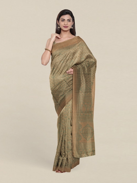 Pothys Floral Printed Saree, Green