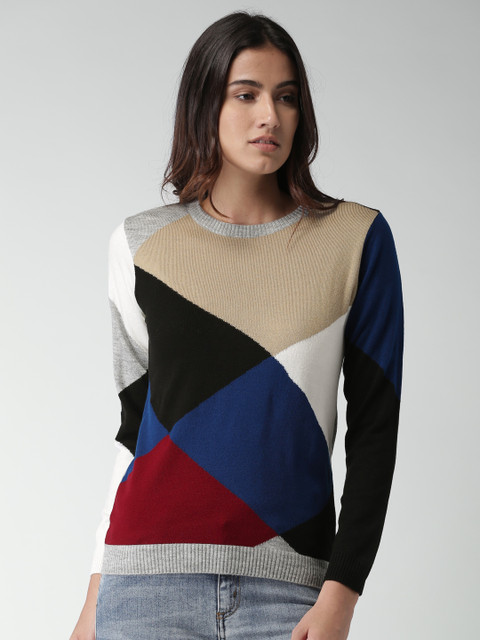 Harvard Women Beige & Black Colourblocked Pullover
Harvard Women Beige & Black Colourblocked Pullover