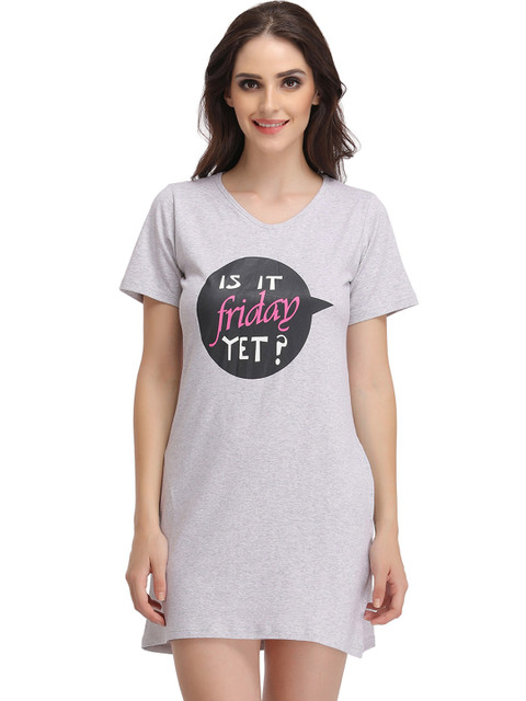 Clovia Grey Melange Printed Nightdress NS0867P01
Clovia Grey Melange Printed Nightdress NS0867P01