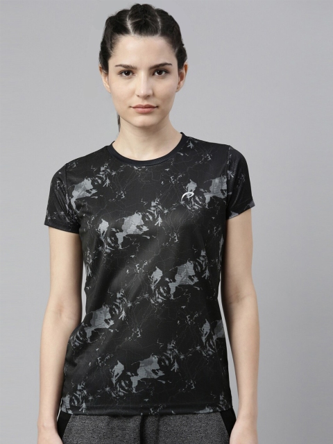 Proline Active Women Navy Blue Printed T-shirt