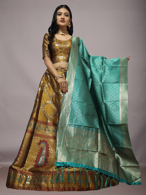Ekta Textiles Women Mustard & Green Semi-Stitched Lehenga & Unstitched Blouse With Dupatta
Ekta Textiles Women Mustard & Green Semi-Stitched Lehenga & Unstitched Blouse With Dupatta