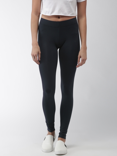 Aeropostale Women Navy Solid Treggings, Navy blue