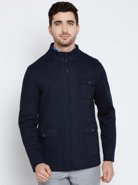 Blackberrys Men Navy Blue Solid Tailored Jacket