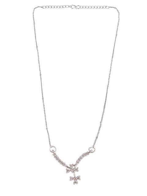 Efulgenz Silver-Toned Rhodium-Plated Necklace 
Efulgenz Silver-Toned Rhodium-Plated Necklace