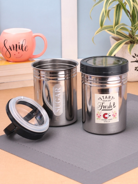 Crown Craft Set Of 2 Solid Stainless Steel Steel Tea & Sugar Storage Containers, Silver
Crown Craft Set Of 2 Solid Stainless Steel Steel Tea & Sugar Storage Containers, Silver