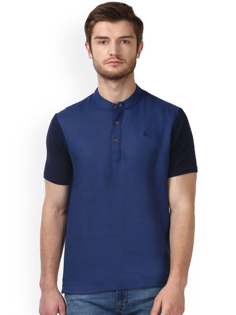 Parx Men Blue Solid Henley Neck T-shirt 
Parx Men Blue Solid Henley Neck T-shirt