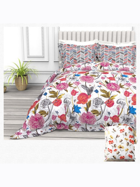 THE WHITE MOSS White And Pink 220 TC Floral Cotton Queen Bedsheet With 2 Pillow Covers
THE WHITE MOSS White And Pink 220 TC Floral Cotton Queen Bedsheet With 2 Pillow Covers