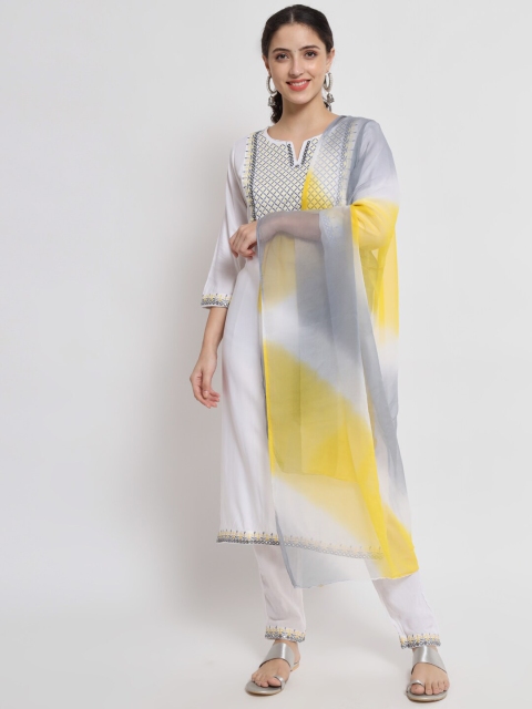 BARKHA FAB Women Cream-Coloured Yoke Design Thread Work Kurta with Trousers & With Dupatta
BARKHA FAB Women Cream-Coloured Yoke Design Thread Work Kurta with Trousers & With Dupatta