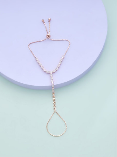 Kushal's Fashion Jewellery Women Rose Gold Cubic Zirconia Rose Gold-Plated Ring Bracelet
Kushal's Fashion Jewellery Women Rose Gold Cubic Zirconia Rose Gold-Plated Ring Bracelet