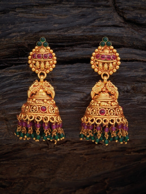 Kushal's Fashion Jewellery Women Red & Green Studded 92.5 Pure Silver Dome Shaped Jhumkas, Gold
Kushal's Fashion Jewellery Women Red & Green Studded 92.5 Pure Silver Dome Shaped Jhumkas, Gold