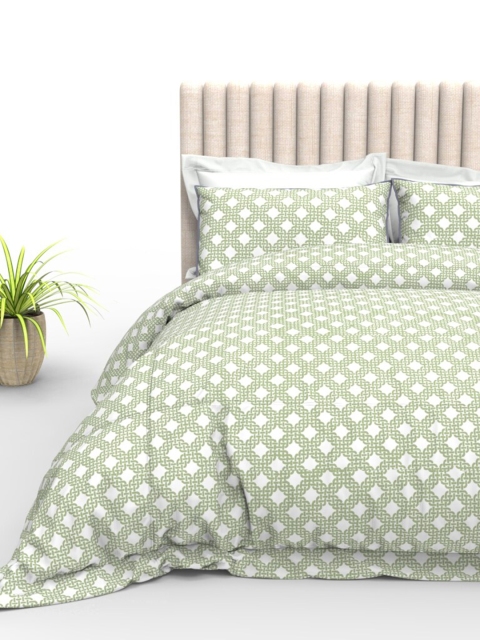 THE WHITE MOSS Green & Off White Geometric 210 TC King Bedsheet with 2 Pillow Covers
THE WHITE MOSS Green & Off White Geometric 210 TC King Bedsheet with 2 Pillow Covers