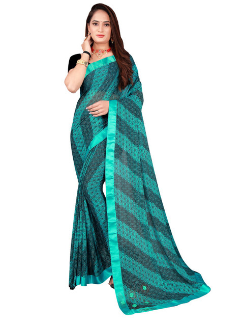 Silk Bazar Teal & Black Art Silk Saree
Silk Bazar Teal & Black Art Silk Saree