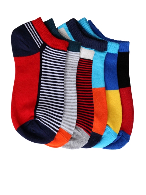 Color Fevrr Unisex Pack of 6 Colourblocked Socks, Multi