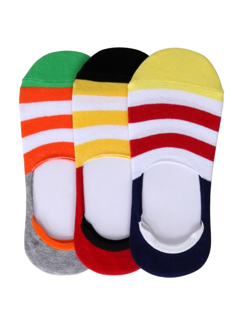 Color Fevrr Unisex Pack of 3 Striped Shoe Liners, Multi