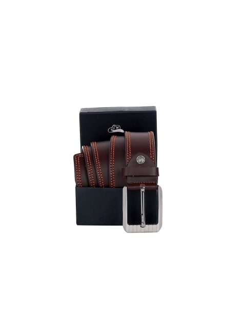 Leather World Men Brown Leather Formal Belt