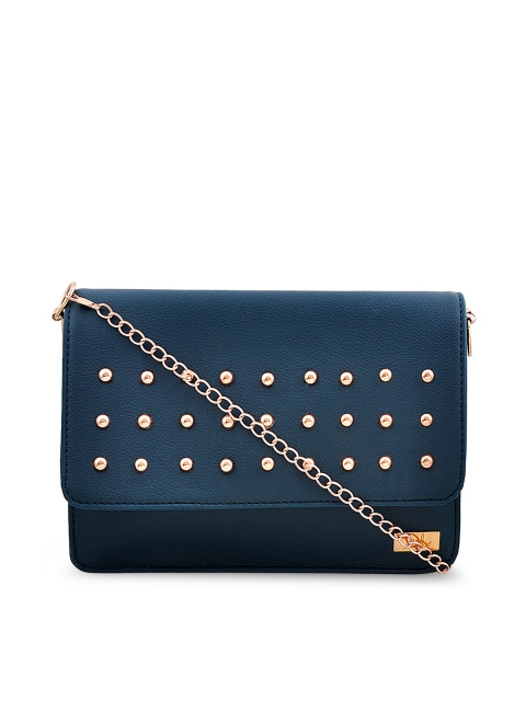 yelloe Blue Embellished Sling Bag