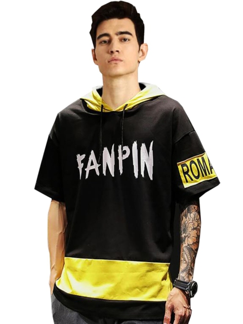Rodzen Men Yellow & Black Typography Printed Drop-Shoulder Sleeves Pure Cotton Loose T-shirt
Rodzen Men Yellow & Black Typography Printed Drop-Shoulder Sleeves Pure Cotton Loose T-shirt