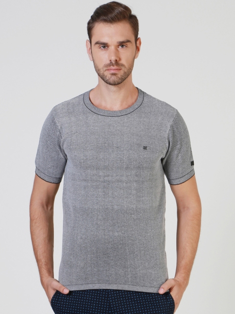 Solly Sport by Allen Solly Men Grey Solid Slim Fit T-shirt