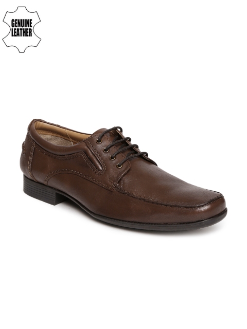 Ruosh Work Men Brown Genuine Leather Semiformal Derbys