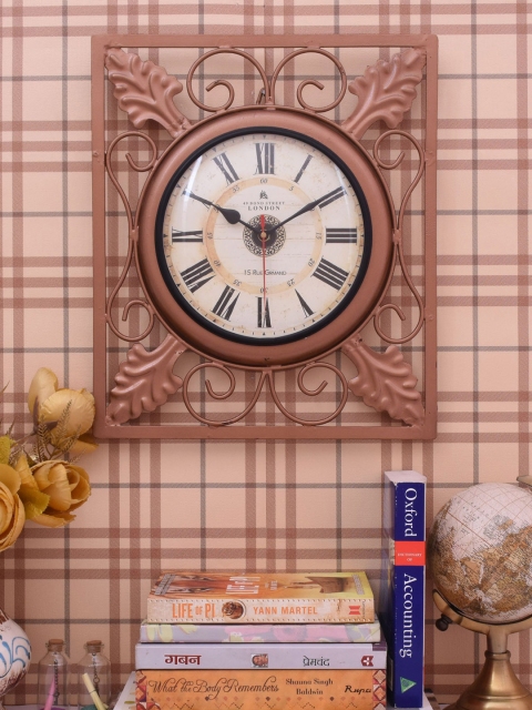 Home Sparkle Beige Dial Analogue 38 cm x 33 cm Wall Clock
