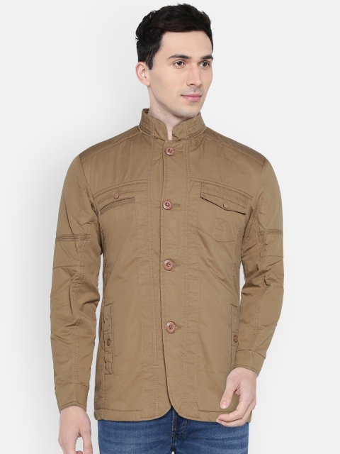 Fort Collins Men Khaki Solid Tailored Jacket
