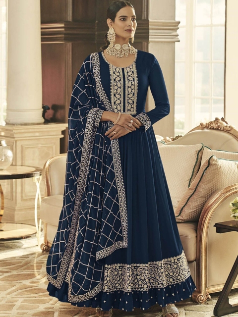 ODETTE Women Blue Ethnic Motifs Embroidered Pleated Kurta with Trousers & With Dupatta
ODETTE Women Blue Ethnic Motifs Embroidered Pleated Kurta with Trousers & With Dupatta