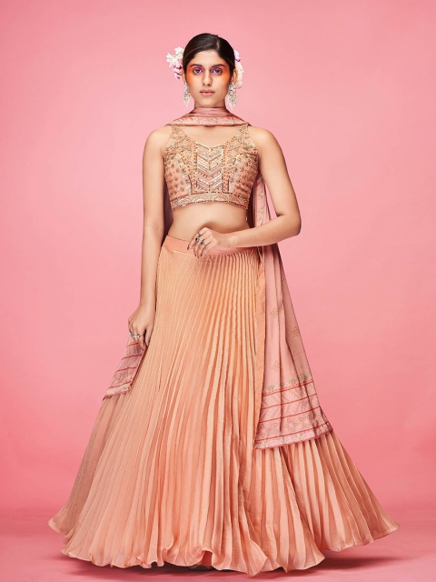 ODETTE Orange & Green Embroidered Semi-Stitched Lehenga & Unstitched Blouse &Dupatta
ODETTE Orange & Green Embroidered Semi-Stitched Lehenga & Unstitched Blouse &Dupatta