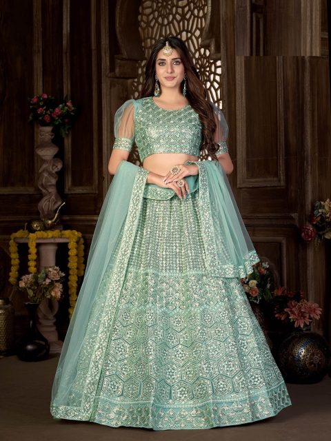 ODETTE Blue & Gold-Toned Embellished Thread Work Semi-Stitched Lehenga & Unstitched Blouse With Dupatta
ODETTE Blue & Gold-Toned Embellished Thread Work Semi-Stitched Lehenga & Unstitched Blouse With Dupatta