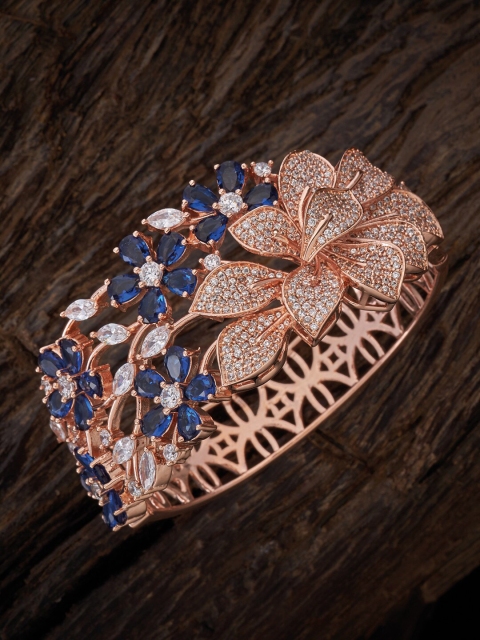 Kushal's Fashion Jewellery Women Rose Gold & Blue Cubic Zirconia Rose Gold-Plated Kada Bracelet
Kushal's Fashion Jewellery Women Rose Gold & Blue Cubic Zirconia Rose Gold-Plated Kada Bracelet