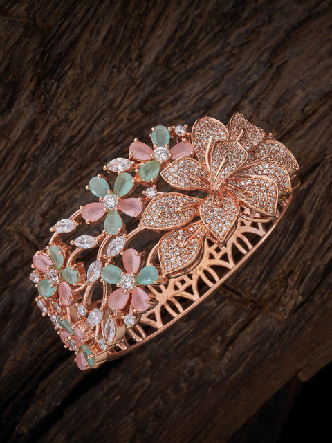 Kushal's Fashion Jewellery Women Rose Gold & Pink Cubic Zirconia Rose Gold-Plated Kada Bracelet
Kushal's Fashion Jewellery Women Rose Gold & Pink Cubic Zirconia Rose Gold-Plated Kada Bracelet