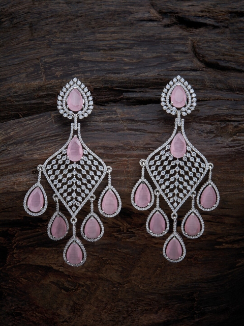 Kushal's Fashion Jewellery Pink & Silver-Toned CZ Studded Teardrop Shaped Drop Earrings
Kushal's Fashion Jewellery Pink & Silver-Toned CZ Studded Teardrop Shaped Drop Earrings