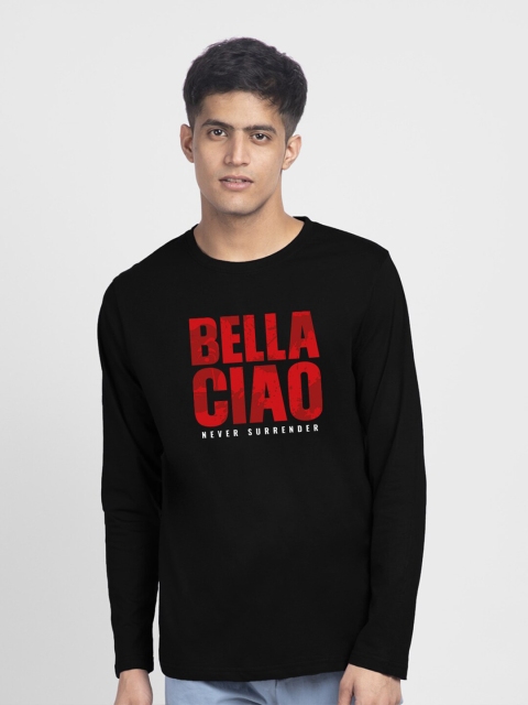 Bewakoof Men Black Typography Printed T-shirt