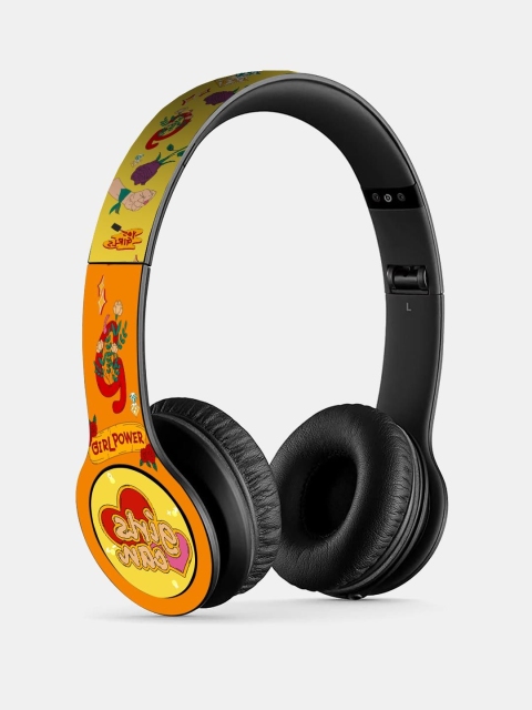 macmerise Yellow & Black Printed SK Girl Power P47 Bluetooth Wireless On-Ear Headphones with Mic
macmerise Yellow & Black Printed SK Girl Power P47 Bluetooth Wireless On-Ear Headphones with Mic